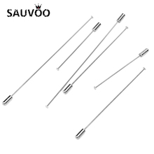 SAUVOO 10Pcs 6/9/12cm Long Brooch Pins Safety Pin With Stopper Ends Rhodium Color Copper DIY Brooch Pins Base Jewelry Making 2024 - buy cheap