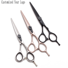 50Pcs Wholesale C9015 6" 17.5cm 440C Customized Logo Hairdresser's Scissors Thinning Scissors Salon Cutting Shears Hair Scissors 2024 - buy cheap