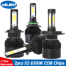 ASLENT 2PCS 60W 8400lm H4 High low Car LED H7 H11 H8 H9 H1 H3 HB4 HB3 9005 9006 9012 Headlight Bulbs 6500K Light Source 12V 2024 - buy cheap