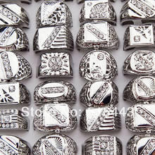 New Arrival 10pcs Czech Rhinestones Silver P Fashion Mens Rings Free Shipping Wholesale Jewelry Lots A-122 2024 - buy cheap