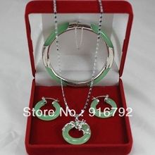 Venta al por mayor envío gratis> nuevos conjuntos de joyas pendientes colgantes de piedra de plata con pulsera de piedra 2024 - compra barato