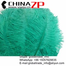 CHINAZP Factory 25-30cm(10-12") 200pcs.lot Dyed Auqa Green DIY Decoration Fluffy Ostrich Feathers 2024 - buy cheap