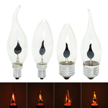 Bombilla LED Edison E14 E27 3W llama de iluminación de incendios, efecto parpadeante Vintage de tungsteno, nueva lámpara de punta de vela naranja y roja 2024 - compra barato