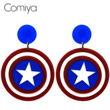 Comiya Multi Color Acrylic Round Pendant Drop Earrings Brincos Com Missangas Acessorios Para Mulher Bijuteria Dangle Earring 2024 - buy cheap