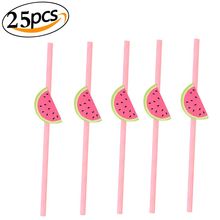 25pcs Fruit Pink watermelon Paper Straws for Birthday Wedding Decorative Party Creative personality Drinking Disposable Straws 2024 - buy cheap