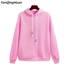 Winter Women's Hoodie 2018 Pink Fashion Pastoral Style Pullover Long Sleeve Loose Candy 9 Color Harajuku Casual Sweatshirt Tops 2024 - buy cheap