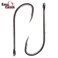 150pcs 92247 High Carbon Steel Fishing Hooks Black Offset Long Barbed Shank Fishing Accessories Size 1 1/0 2/0 3/0 4/0 5/0 6/0 2024 - buy cheap