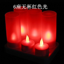 Упаковка из 6 или 12 красных, зеленых, синих, белых светодиодных ламп RGB в пластиковой чашке, беспламенные Рождественские свечи для дня рождения 2024 - купить недорого