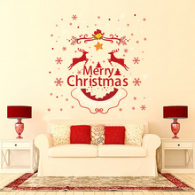 DIY Merry Christmas Festival Wall Sticker Happy New Year Store Window Stickers Living Room Kids Rooms Xmas Home Decor Poster 2024 - buy cheap