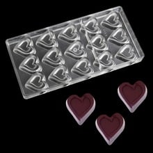 Moldes de chocolate de policarbonato 3D con forma de amor, herramientas de pastelería de plástico, herramientas de decoración de chocolate, bricolaje, cocina y horneado 2024 - compra barato