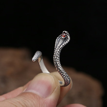 FNJ Punk 925 Silver Snake Ring Jewelry New Fashion S925 Sterling Thail Silver Rings for Women Men Adjustable Size 6-8.5 bague 2024 - buy cheap