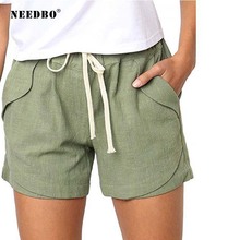 NEEDBO Summer Shorts For Women Hot Casual Sexy Shorts Women High Waist Shorts Elastic Beach Plus Size Cortos Mujer Shorts 2024 - buy cheap
