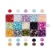 Pandahall 1 Box 4/6/8/10mm Half Round Flat Back Mixed Color Imitation Pearl ABS Acrylic Cabochons Gem Scrapbook DIY 2024 - buy cheap