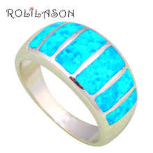 ROLILASON Blue Fire Opal 925  Sterling Silver Gorgeous Rings for Women Promotion  Fashion Opal Jewelry Rings USA Sz #7 SR1 2024 - buy cheap