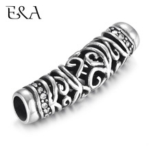 Stainless Steel Hollow Tube Beads 6mm Big Hole Slider Charm Stone DIY Women Men Leather Cord Bracelet Making Jewelry Accessories 2024 - buy cheap