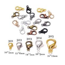 50 unids/lote 10 12 14 16mm Aleación de oro plata broche de langosta ganchos conector para hacer joyería DIY collar de la cadena de suministros 2024 - compra barato