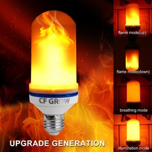 E26 E27 LED Flame Effect Fire Light Bulb SMD2835 Flickering Emulation 1&4 Modes LED Flame Lamp E14 1200K~1400K AC85V~265V 2024 - buy cheap