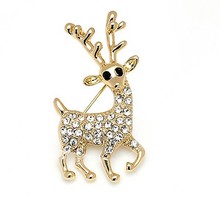 OneckOha-Pin decorativo con diamantes de imitación, prenda joya broche alfiler de cristal Animal Ciervo 2024 - compra barato