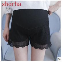 White Summer Maternity Shorts Elastic Waist Belly Shorts for Pregnant Women Fashion Black Lace Pregnancy Short Pants 2024 - buy cheap