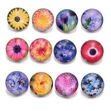 12pcs/lot Beautiful Autumn Flower Pattern Charms 18mm Glass Snap Button For DIY Bracelet Snaps Jewelry KZ0246-KZ0250 2024 - buy cheap
