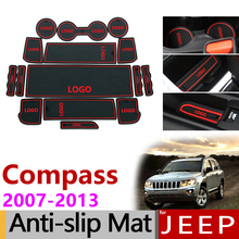 Anti-Slip Rubber Mats Gate Slot Cup Mat for JEEP Compass 2007 - 2013 MK1 MK49 Accessories Car Stickers 2008 2009 2010 2011 2012 2024 - buy cheap