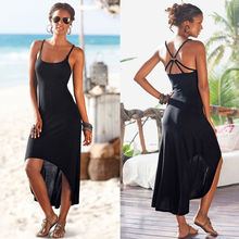 Sexy Ladies Boho Summer Cocktail Party Backless Beach Long Dress Sexy Womens Spaghetti Strap Sleeveless Loose Dresses 2024 - buy cheap