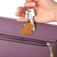 Wholesale Pet Car Keychains Dogs Chow Chow Dachshunds Keyring Jewelry Bag DIY Metal Puppy Keychains Woman Men Key Ring Holder 2024 - buy cheap