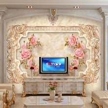 Custom 3D Wall Mural Wallpaper European Style 3D Stereo Relief Rose Flower Murals Wall Decorations Living Room Bedroom Wallpaper 2024 - buy cheap
