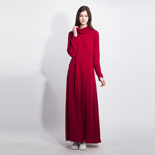 Women Elegant Warm Maxi Dress With Pocket Casual Solid Long Sleeve Vintage Maxi Dress Robe Bow Neck Long Dress Female Vestidos 2024 - buy cheap