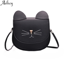 Aelicy 2019 Women Fashion Pure color Leather Shoulder Messenger Bags Ladies Satchel Tote Purses And Handbag Small Girls Cutes 2024 - buy cheap