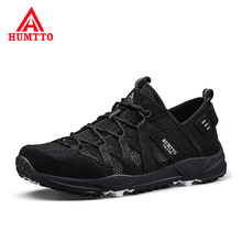 Sapatos casuais masculinos de malha respirável, calçados com amortecimento para o ar livre, tênis resistente, macio, antiderrapante, com cadarço 2024 - compre barato