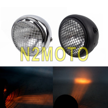 Retro Motorcycle 6.5” Headlight For CG125 GN125 Motorbike 12V 60/55W Mesh Grill Mask Front Headlamp For Harley Curisers Choppers 2024 - buy cheap