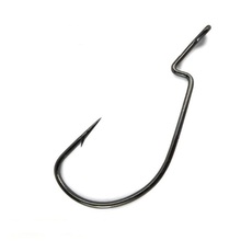 100pcs 38105 Fishing Worm Hooks Black Barbed Offset Jig Worm Soft Baits High Carbon Steel Hook For Size 1/0 2/0 3/0 4/0 5/0 2024 - buy cheap