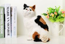 large 19x14x26cm squatting cat model,polyethylene&furs handicraft Figurines home decoration toy gift a2584 2024 - buy cheap