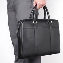 Nesitu alta calidad A4 negro cuero genuino 14 ''portátil Oficina hombres maletín cartera negocios hombro mensajero bolsas M7401 2024 - compra barato