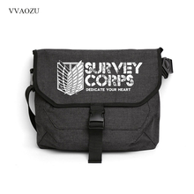 Attack on Titan Survey Corps Message Bag Oxford Satchels Cross Body Messenger Bag Hasp School School Laptop Shoulder Bags 2024 - buy cheap