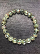 Pulseira de cristal quartzo fantasma phantom verde natural, bracelete com pedra preciosa de cristal de quartzo 8mm, aaaa, frete grátis 2024 - compre barato