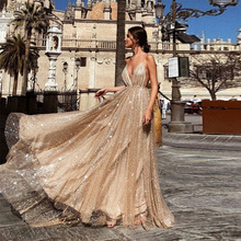 Vestido largo ajustado con espalda descubierta para mujer, traje elegante de dama de honor para boda, túnica larga para mujer, vestidos sexys de lentejuelas de lunares para fiesta 2019 2024 - compra barato