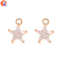 Cordial Design 30Pcs 8*11MM Jewelry Accessories/CZ Charms/DIY Making/Star Shape/Genuine Gold Plating/Hand Made/Earring Findings 2024 - buy cheap