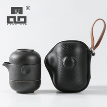 TANGPIN-TETERA de cerámica gaiwan con 2 tazas de té, juego de té portátil de viaje, artículos para beber 2024 - compra barato