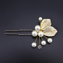 Popular Handmade Wedding Hair Pins Weddings Rhinestone Hair Jewelry Gold Hairpins Pearl Hair Ornament Bridal Hair Accessories 2024 - buy cheap