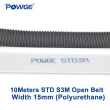 POWGE 10meters PU Arc STS STD S3M Open timing belt S3M-15mm Width 15mm Polyurethane steel 15STD3M Synchronous belt Laser CNC 2024 - buy cheap