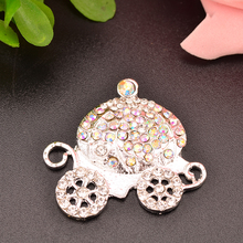 AB Rhinestone Princess Carriage Button Used On Craft 100PCS/LOT 30MM*32MM KD282 Flat Back 2024 - buy cheap