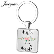 JWEIJIAO-Llavero cuadrado para madre/padre/hermana de la novia, llavero con soporte para tarjeta, regalo de joyería personalizada para fiesta de boda, BW20 2024 - compra barato