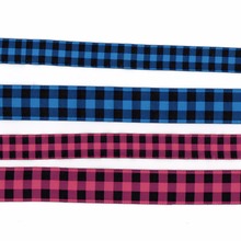 ¡ZERZEEMOOY nuevo! Cinta Jacquard tejida para perro, accesorios de cadena de encaje a cuadros azul y rosa, 5/8 '16MM y 7/8 ''22MM 10 yardas/set 2024 - compra barato