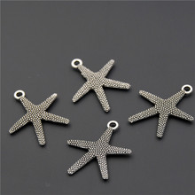 30 peças cor de prata mar estrela do mar animal amuleto diy artesanato estrela para fazer jóias a2305 2024 - compre barato