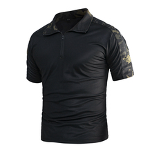 Camiseta polo camuflada para homens, camiseta polo casual tática de secagem rápida, uniforme militar de manga curta com tamanhos 2024 - compre barato