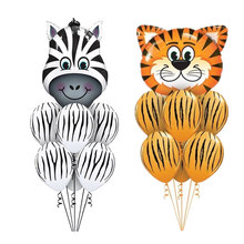 Juego de globos de látex de cebra y Tigre, Set de 12 pulgadas con temática de jungla, animales de Safari, globos de aluminio para fiesta de cumpleaños, regalos para Baby Shower 2024 - compra barato