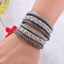 New Multi-Layered Fashion Bohemia Handmade bracelet femme Crystal Leather Bracelets Bangles for Women brazaletes 2024 - buy cheap