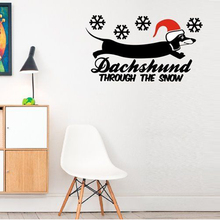 Dachshund Through The Snow Lovely Wall Stickers for Nursery Kids Room Bedroom Home Art Vinyl Decals Playroom Poster Quotes K828 2024 - buy cheap